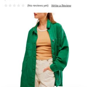 Brand new with tags Free People Madison City Twill Jacket in Kelly Green s